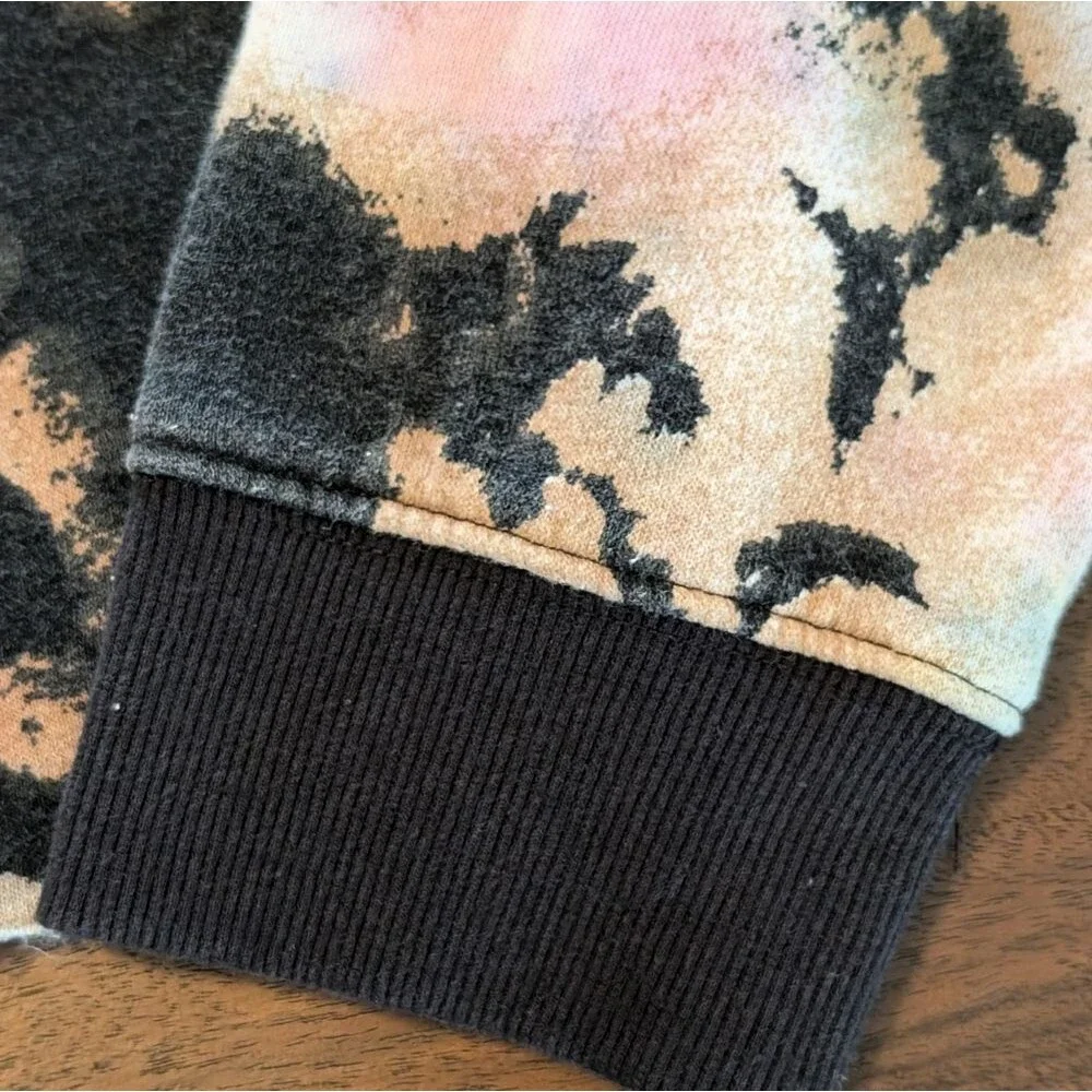 NWT Wild Fable Tie Dye Cropped Hoodie Black Multi Size Large - Picture 4 of 9
